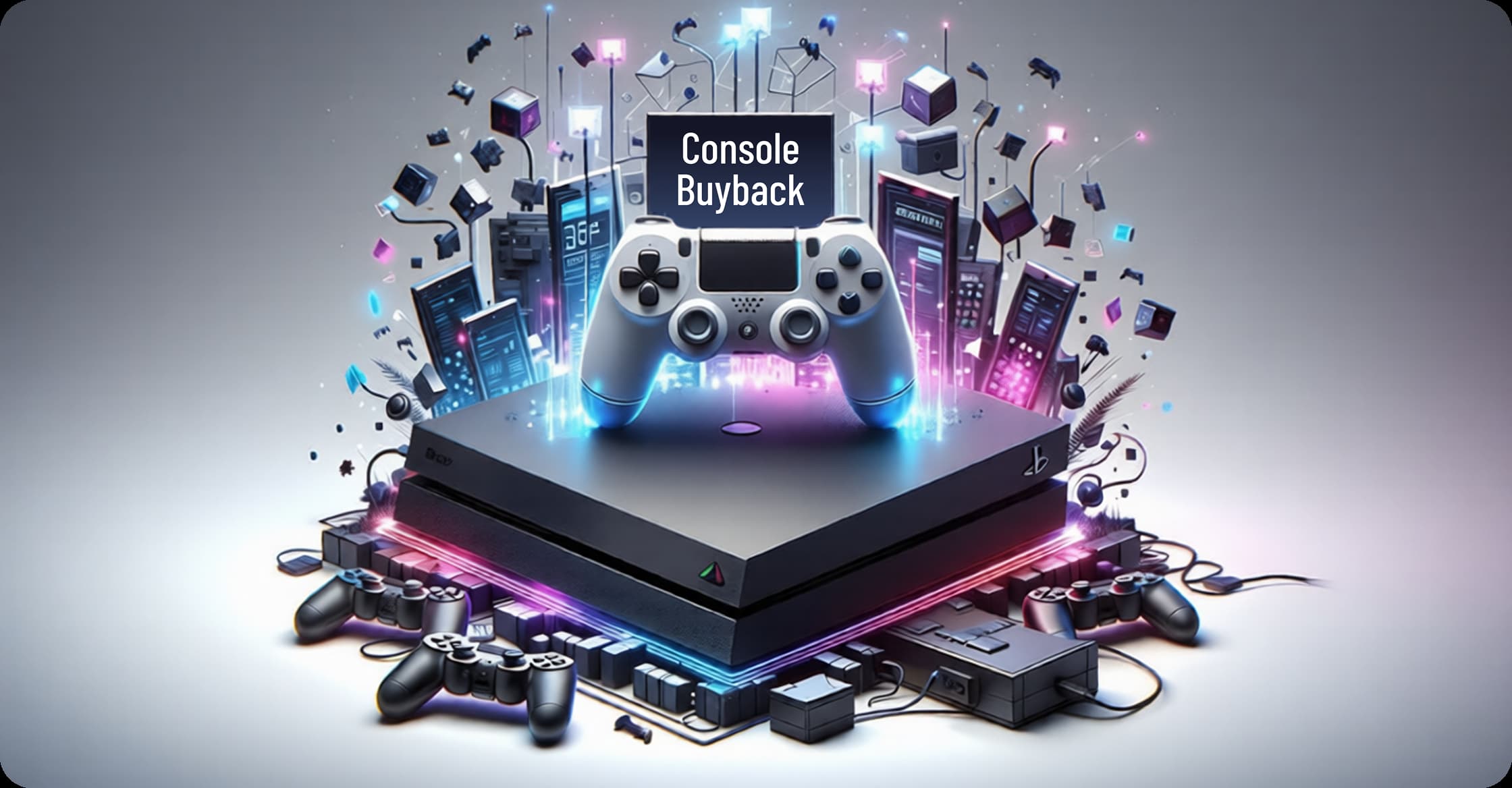 Gaming console buyback hero artwork