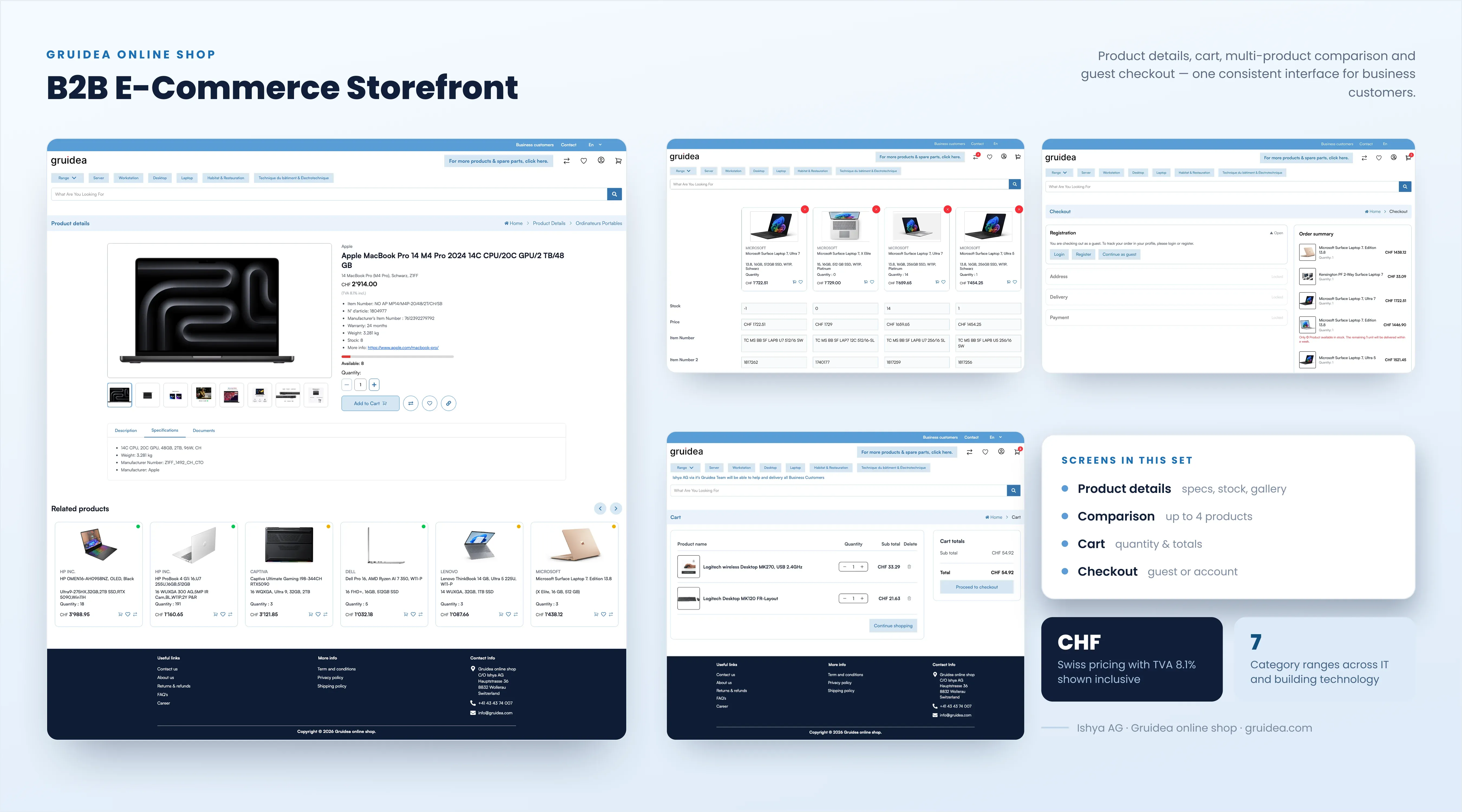 Gruidea ecommerce comparison interface