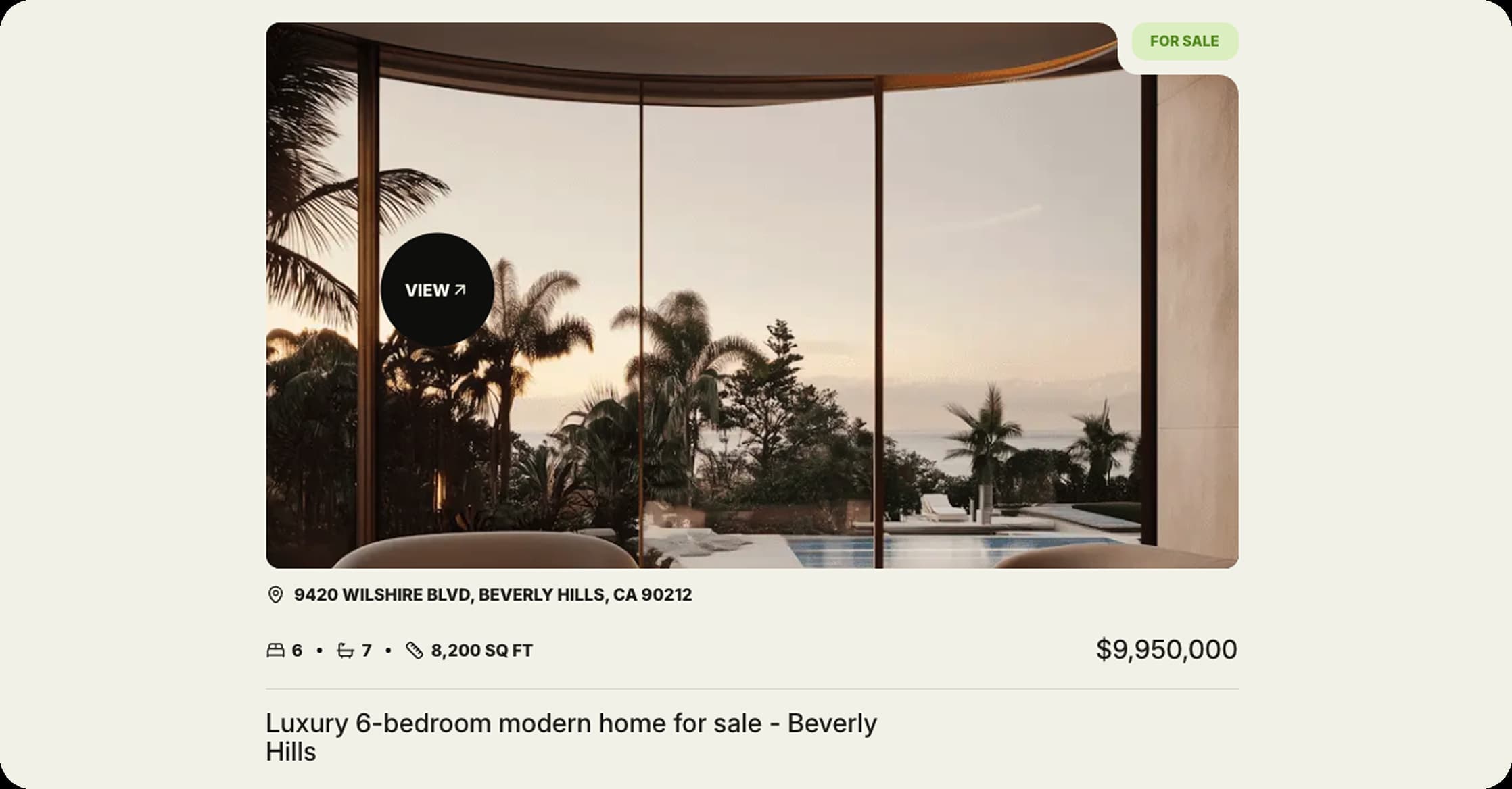 Realarc luxury property listing card