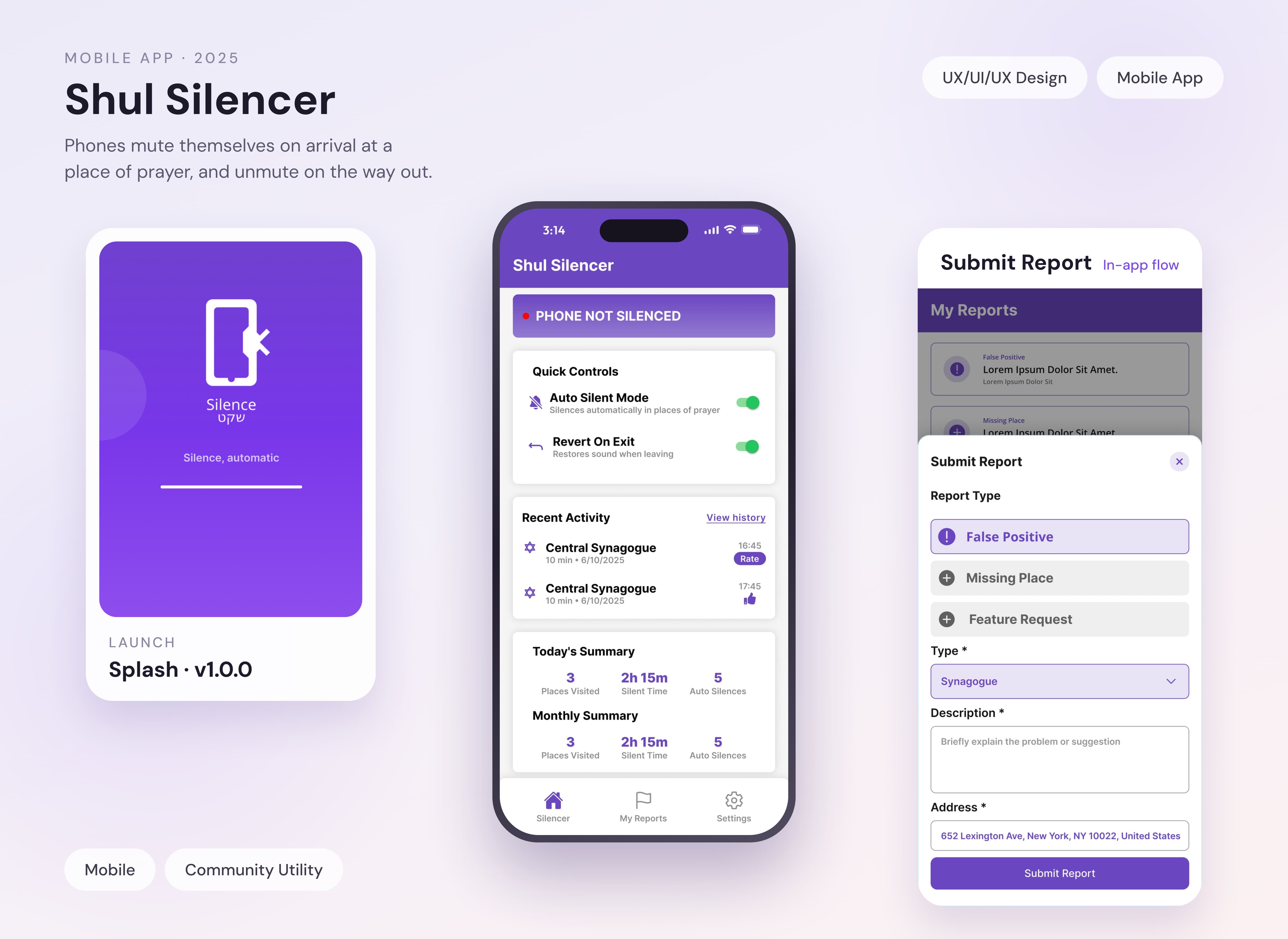 Silencer application report submission screen